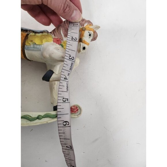 VINTAGE Rocking Horse Figurine With Floral Design Resin Hand Painted Home Decor - Picture 10 of 10